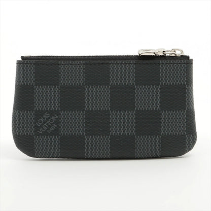 Louis Vuitton Damier Graphite Pochette Cle N60155 Good Condition Key Case Coin Case