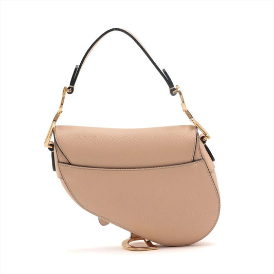 Christian Dior Saddleback Shoulder Bag Pink Beige