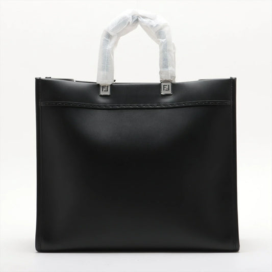 Fendi Sunshine Medium Leather 2WAY Handbag 8BH386 Black Tote Bag