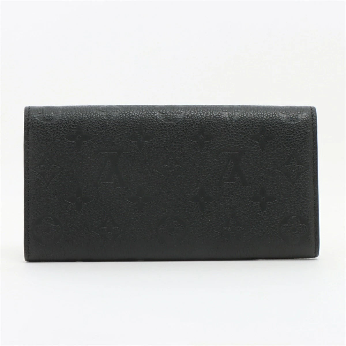 LOUIS VUITTON Monogram Empreinte Portefeuille Emilie M62369 Flap Long Wallet Black/Beige Genuine Leather
