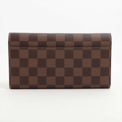 Louis Vuitton Damier Portefeuille Sarah N60144 Rose Ballerine Flap Long Wallet