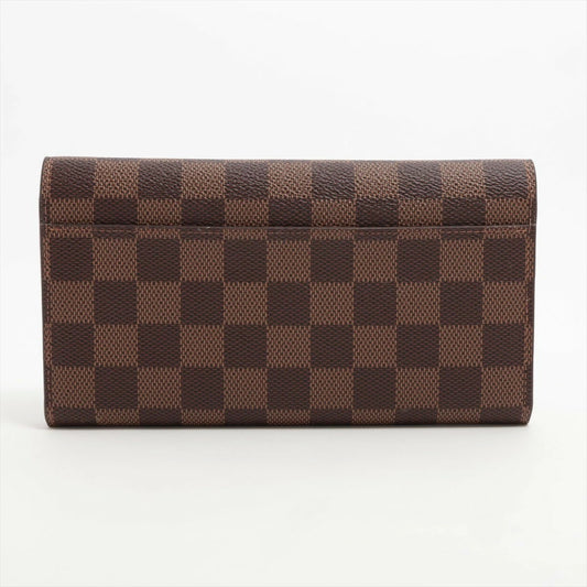 Louis Vuitton Damier Portefeuille Sarah N60144 Rose Ballerine Flap Long Wallet