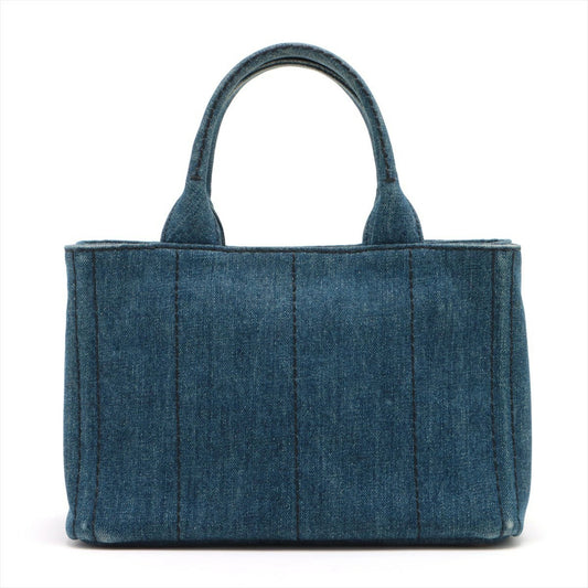 Prada Canapa Denim Handbag Small Tote Bag