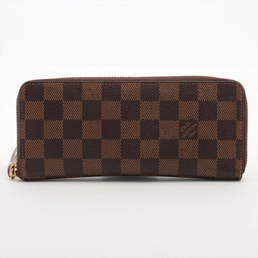 Louis Vuitton Damier Portefeuille Clemence Rose Ballerine N41626 Round Zip Long Wallet