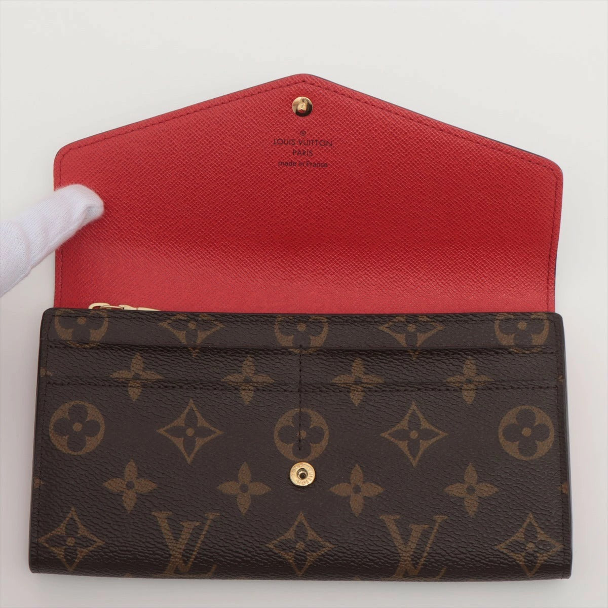 LOUIS VUITTON Monogram Portefeuille Sarah M62236 Coquelicot Long Wallet