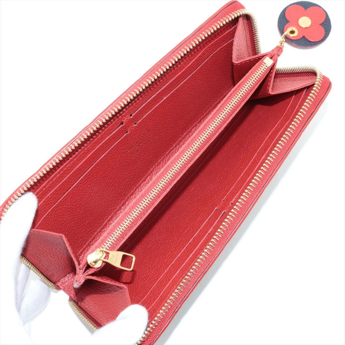 Louis Vuitton Empreinte Portefeuille Clemence M63920 Leather Flower Round Zip Long Wallet