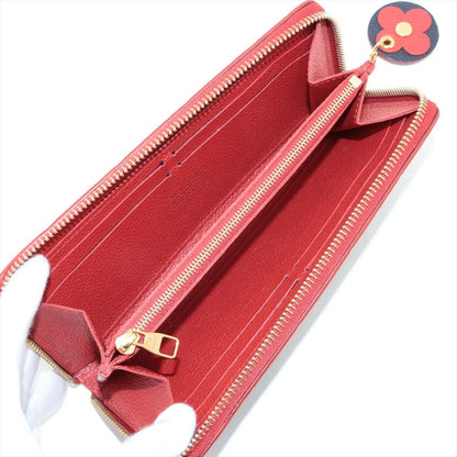 Louis Vuitton Empreinte Portefeuille Clemence M63920 Leather Flower Round Zip Long Wallet