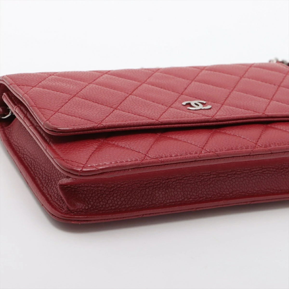 Chanel Matelasse Caviar Skin Chain Red Crossbody Bag