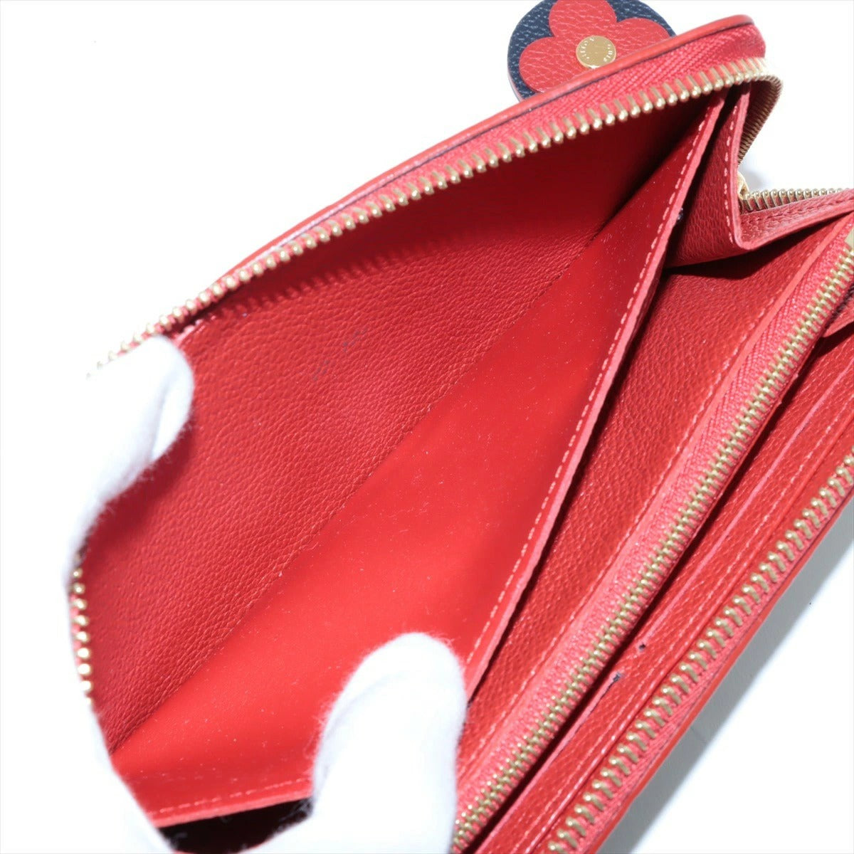 Louis Vuitton Empreinte Portefeuille Clemence M63920 Leather Flower Round Zip Long Wallet