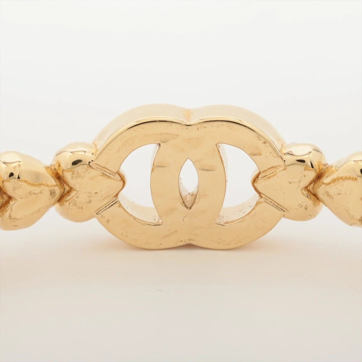 CHANEL  Coco Mark Bangle S B23P Rhinestone Gold Bracelet Bangle