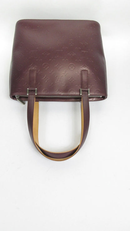 Louis Vuitton Monogram Matte Stockton M55116 Monogram Matte Leather Tote Bag Purple
