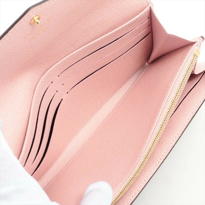 Louis Vuitton Damier Portefeuille Sarah N60144 Rose Ballerine Flap Long Wallet