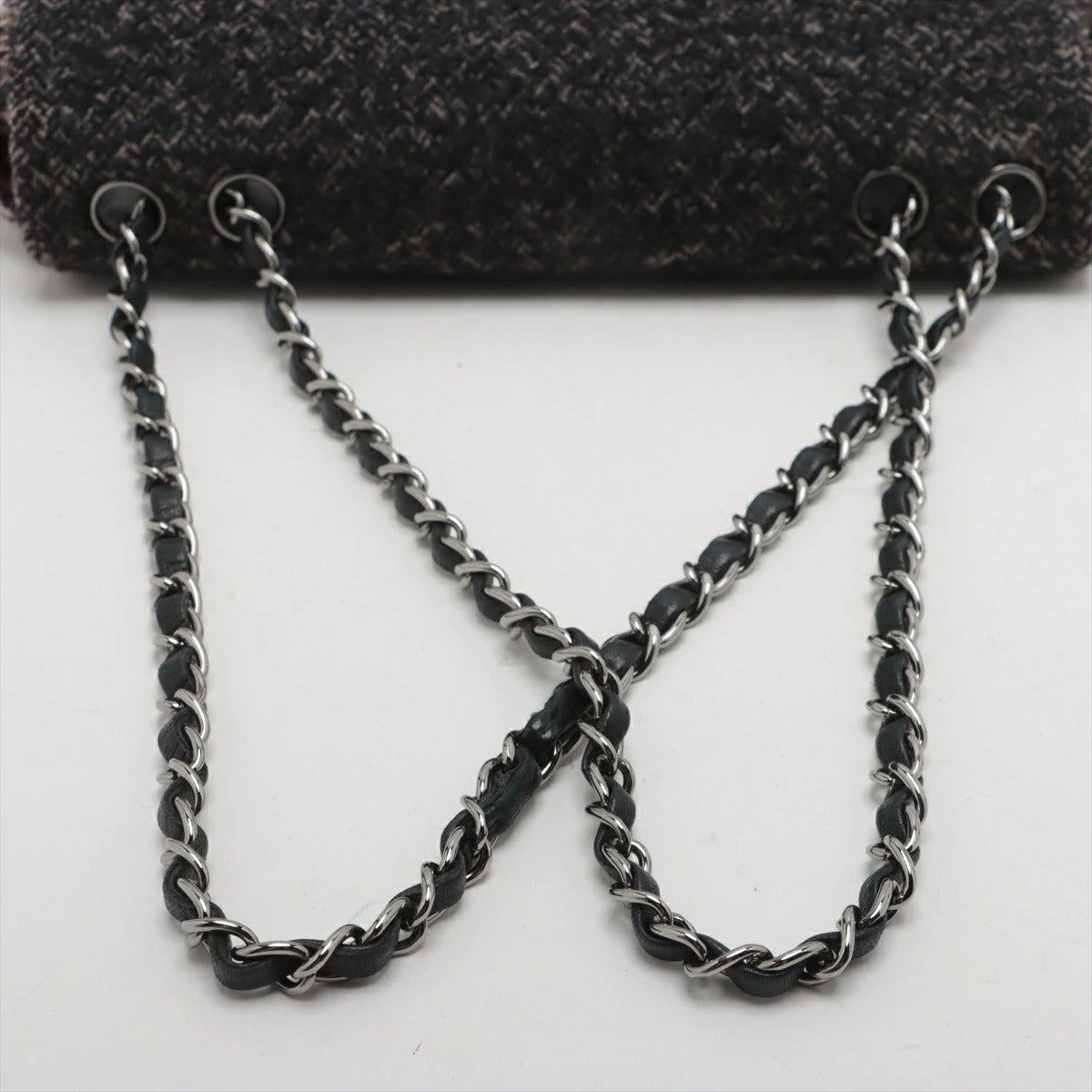 CHANEL Coco Mark Tweed Chain Shoulder Bag W- 10th Series Seal Included