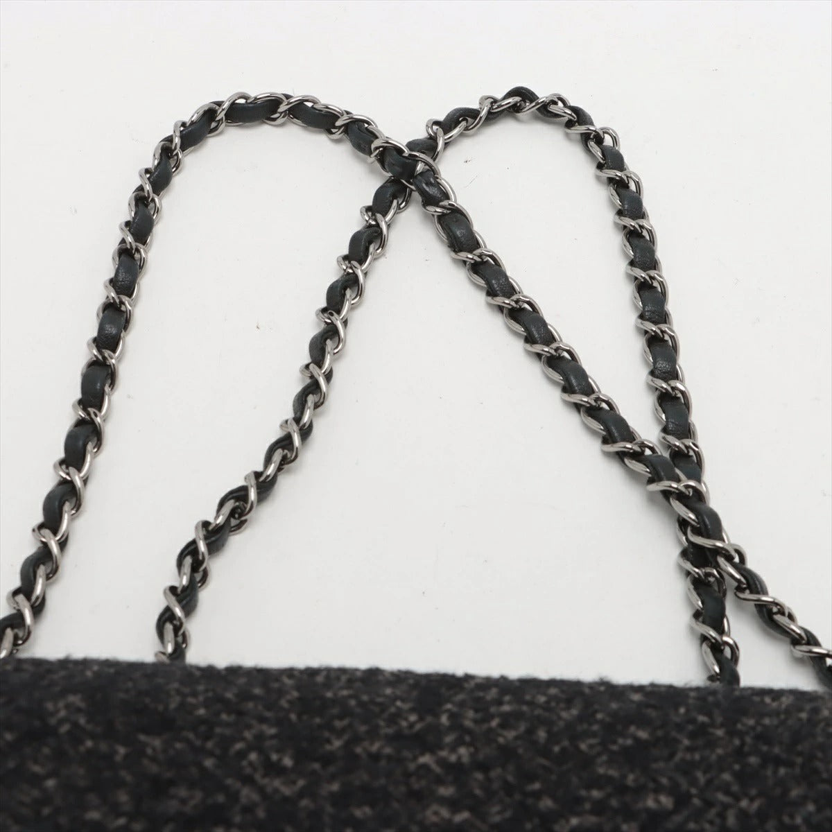CHANEL Coco Mark Tweed Chain Shoulder Bag W- 10th Series Seal Included