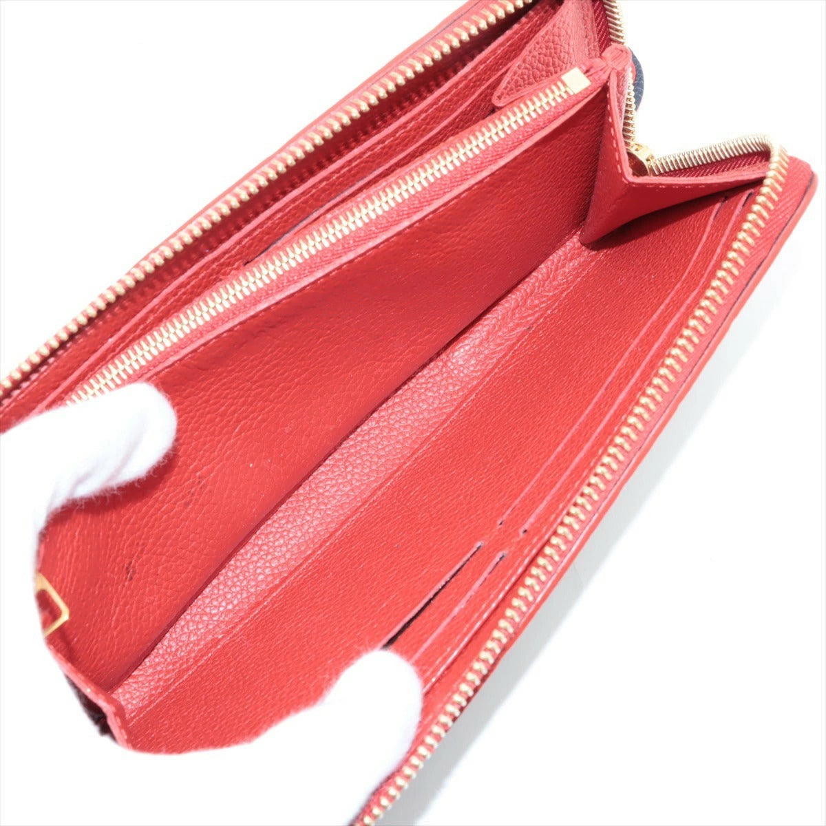 Louis Vuitton Empreinte Portefeuille Clemence M63920 Leather Flower Round Zip Long Wallet