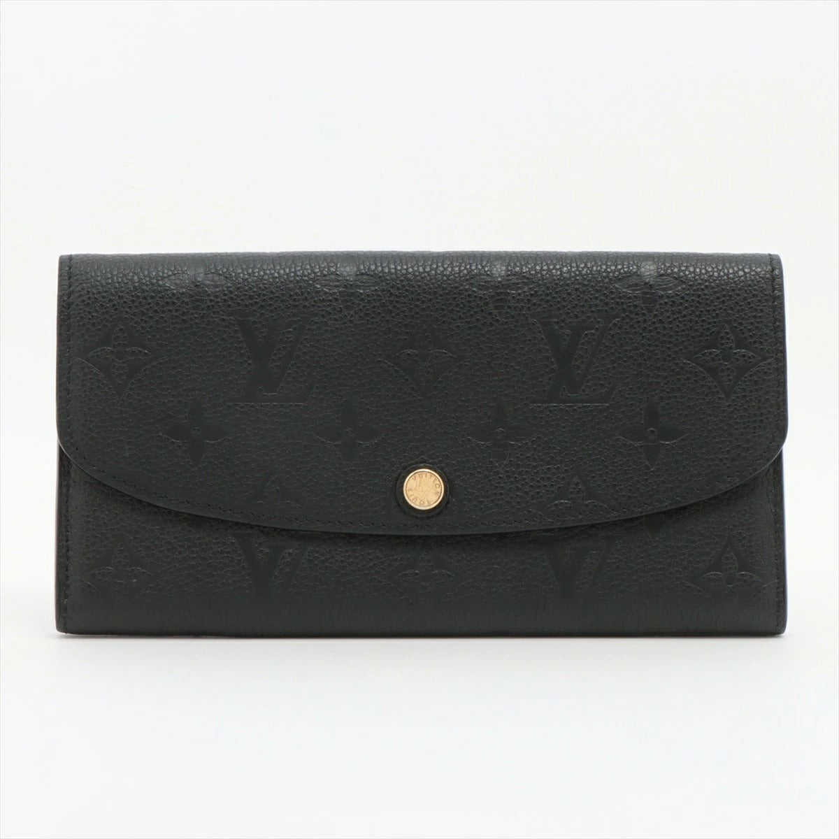 LOUIS VUITTON Monogram Empreinte Portefeuille Emilie M62369 Flap Long Wallet Black/Beige Genuine Leather