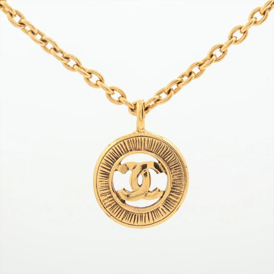 CHANEL Coco Mark Necklace Vintage Gold