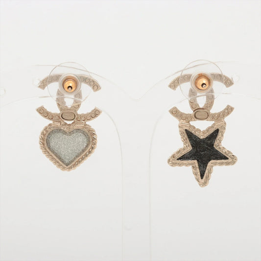 CHANEL Coco Mark Earrings A20S Star & Heart Rhinestone Earrings