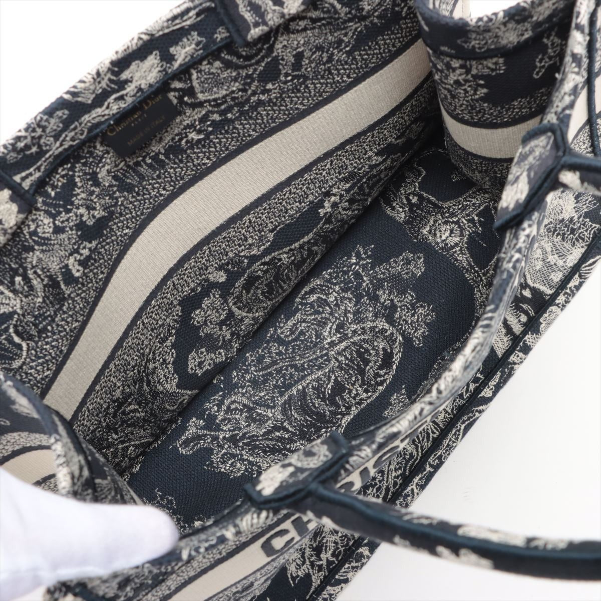 Christian Dior Embroidered Toile de Jouy Book Tote Medium