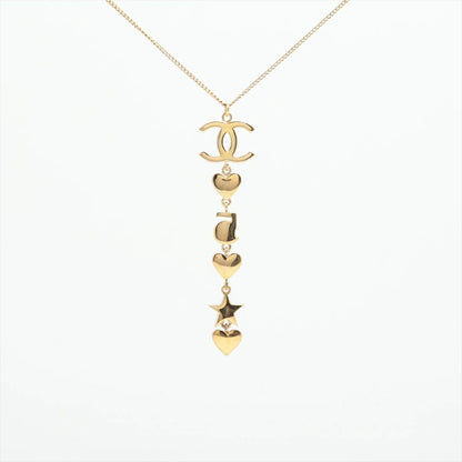 CHANEL Coco Mark Necklace B19B Gold, Pearl, Rhinestone Necklace