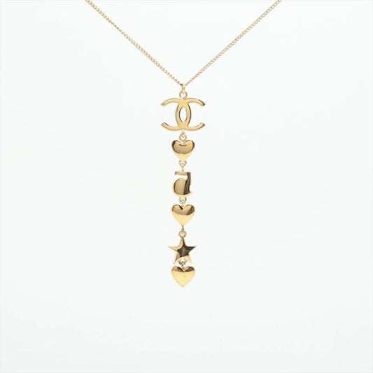 CHANEL Coco Mark Necklace B19B Gold, Pearl, Rhinestone Necklace