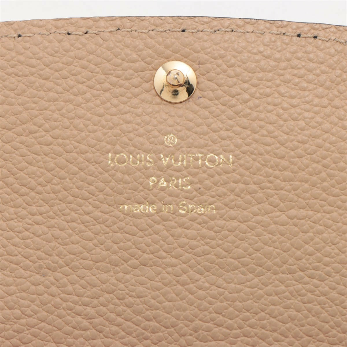 LOUIS VUITTON Monogram Empreinte Portefeuille Emilie M62369 Flap Long Wallet Black/Beige Genuine Leather