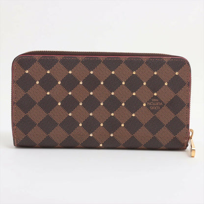 Louis Vuitton Damier Ebene Studded Zippy Wallet N60122 Round Zip