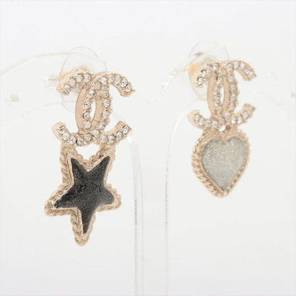 CHANEL Coco Mark Earrings A20S Star & Heart Rhinestone Earrings