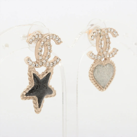 CHANEL Coco Mark Earrings A20S Star & Heart Rhinestone Earrings