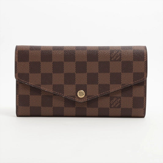 Louis Vuitton Damier Portefeuille Sarah N60144 Rose Ballerine Flap Long Wallet