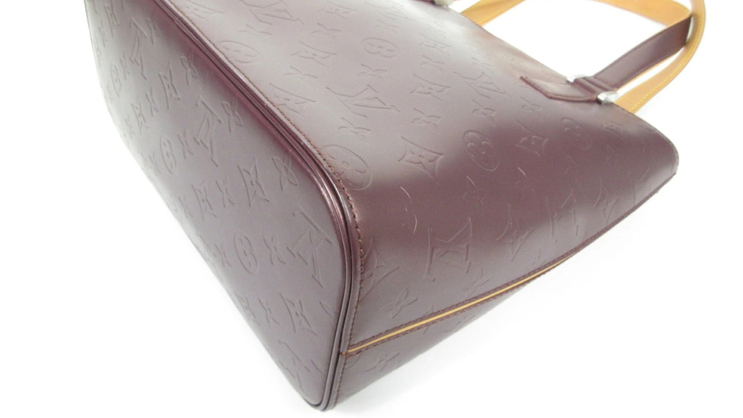 Louis Vuitton Monogram Matte Stockton M55116 Monogram Matte Leather Tote Bag Purple