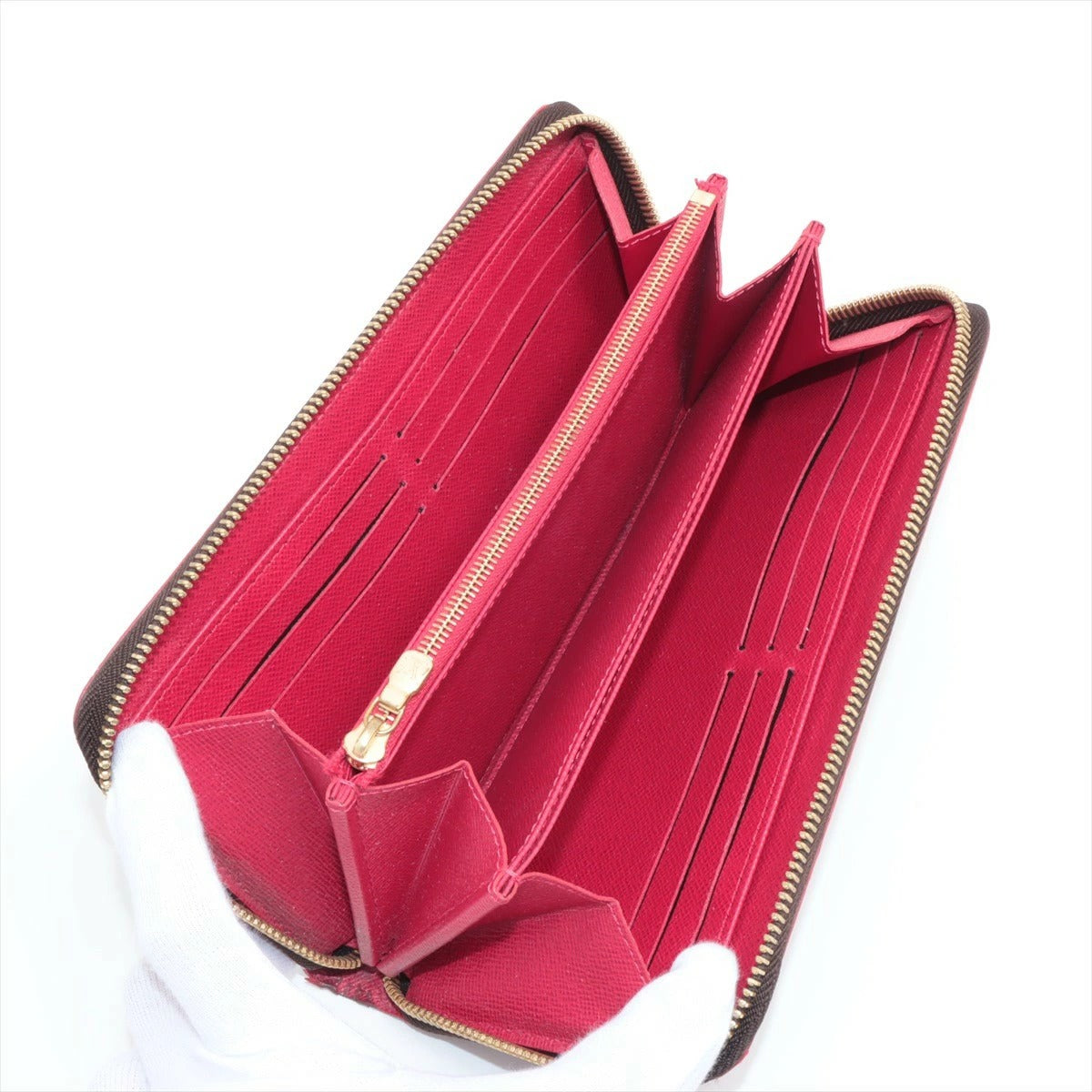 Louis Vuitton Damier Ebene Studded Zippy Wallet N60122 Round Zip