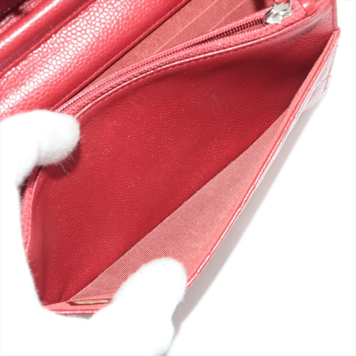 Chanel Matelasse Caviar Skin Chain Red Crossbody Bag