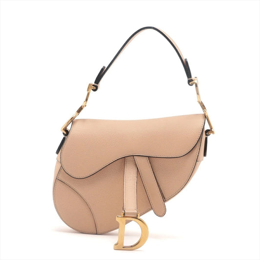Christian Dior Saddleback Shoulder Bag Pink Beige