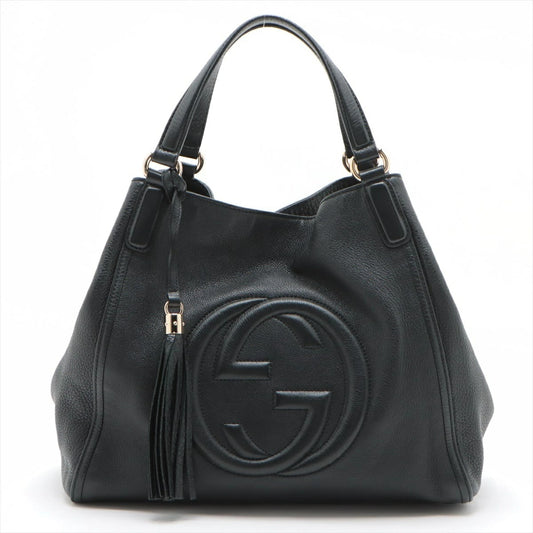 Gucci Soho Leather Shoulder Bag 282309 Black Genuine Leather Tote Bag