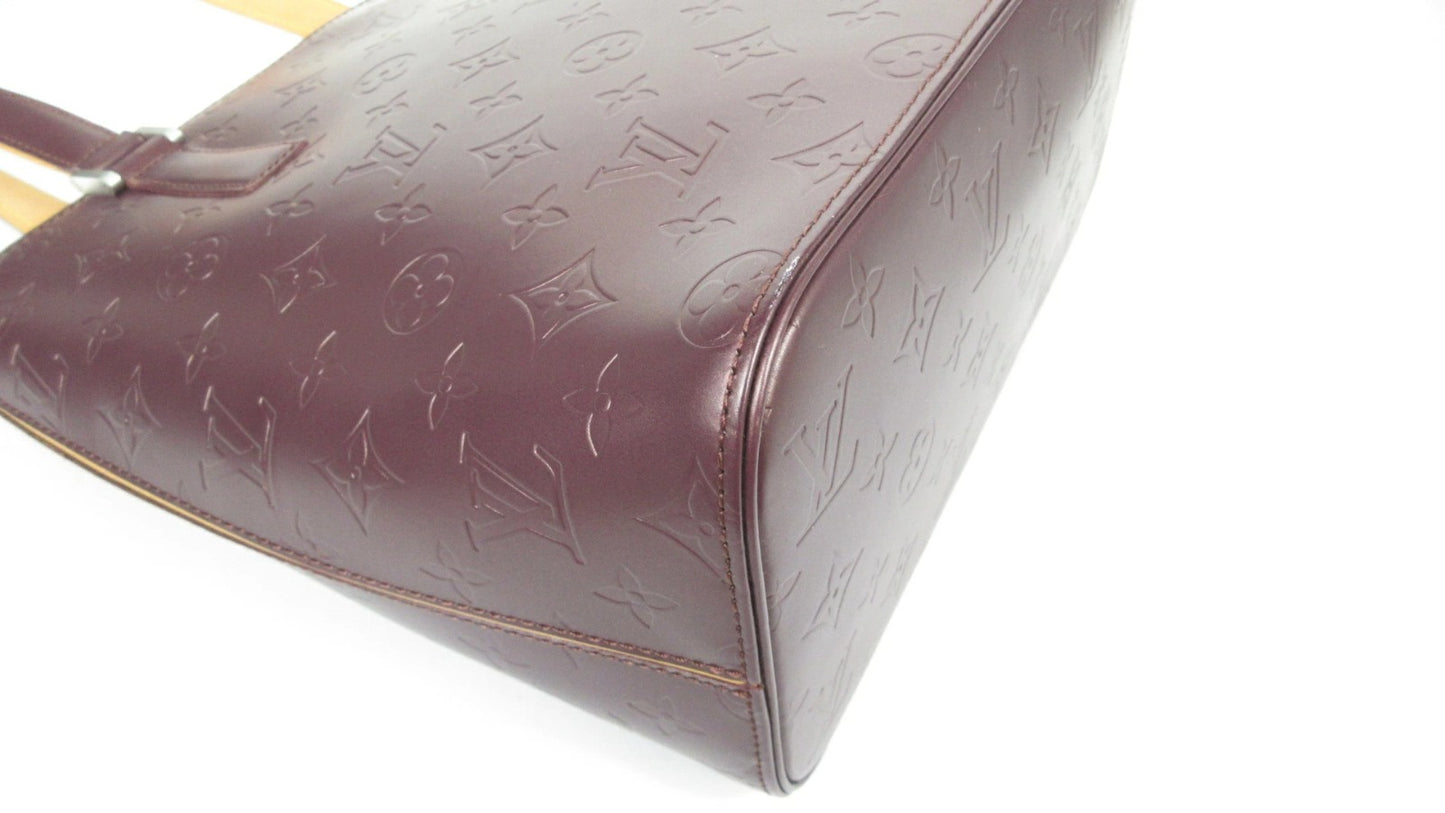 Louis Vuitton Monogram Matte Stockton M55116 Monogram Matte Leather Tote Bag Purple