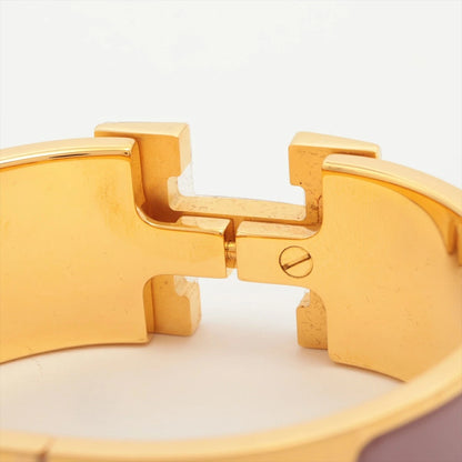 HERMES Click Crack H Bangle PM Size Gold/Purple Pink Bracelet