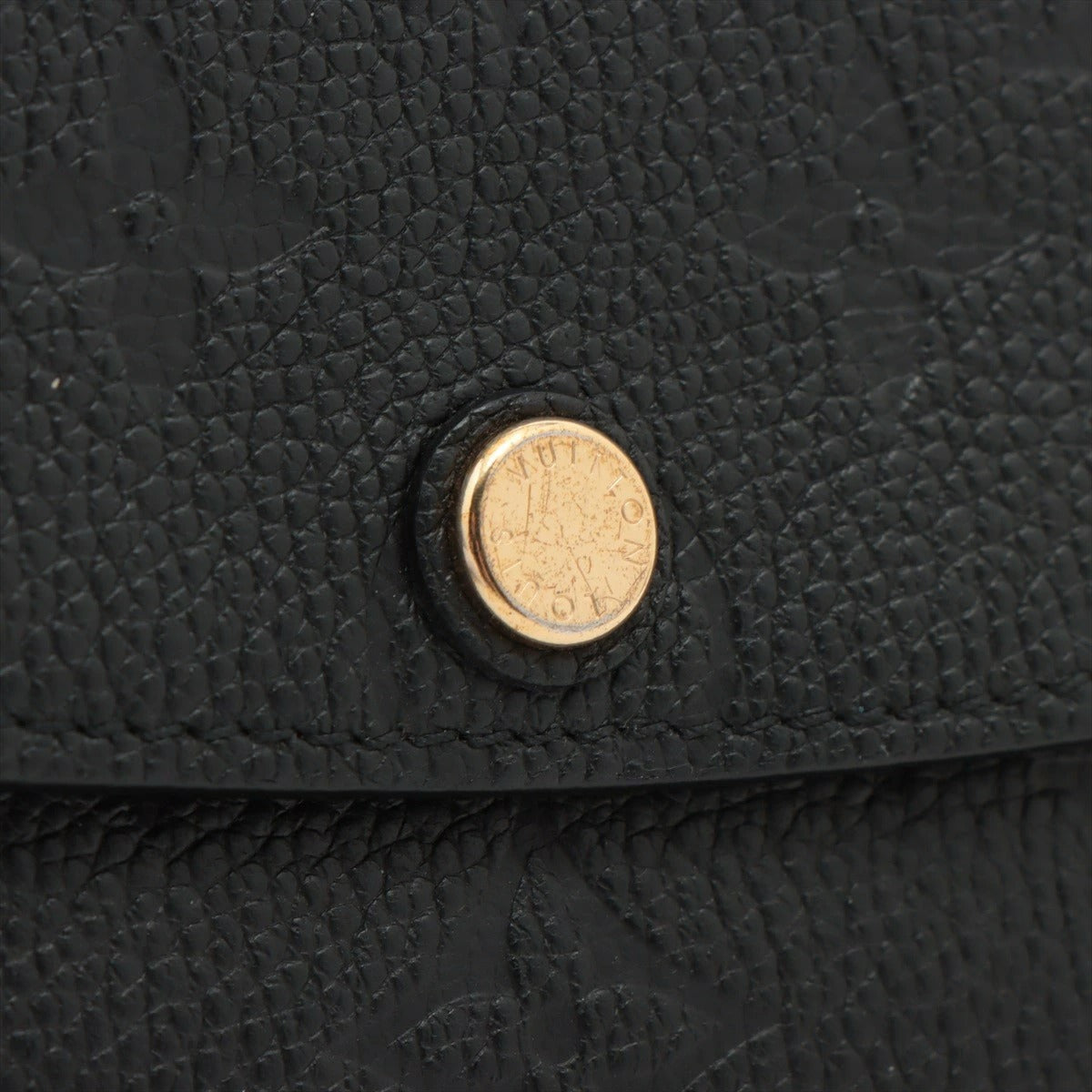 LOUIS VUITTON Monogram Empreinte Portefeuille Emilie M62369 Flap Long Wallet Black/Beige Genuine Leather