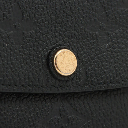 LOUIS VUITTON Monogram Empreinte Portefeuille Emilie M62369 Flap Long Wallet Black/Beige Genuine Leather