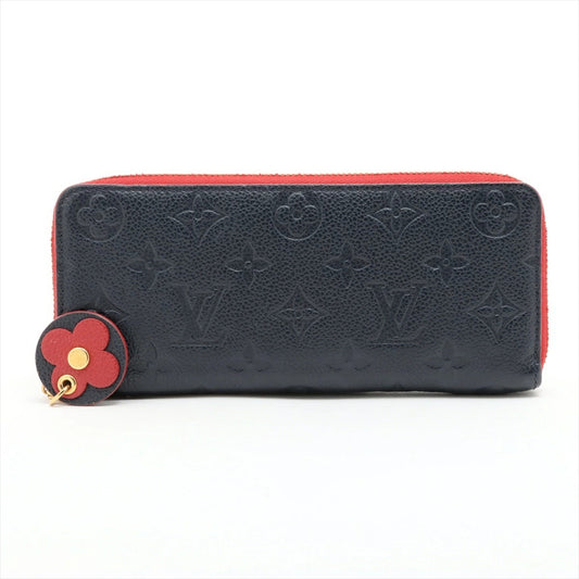 Louis Vuitton Empreinte Portefeuille Clemence M63920 Leather Flower Round Zip Long Wallet