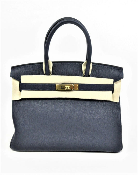 Birkin 30 Togo Blue Nuit gold hardware Z stamp