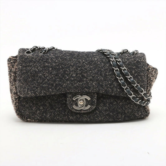 CHANEL Coco Mark Tweed Chain Shoulder Bag W- 10th Series Seal Included