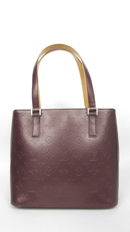 Louis Vuitton Monogram Matte Stockton M55116 Monogram Matte Leather Tote Bag Purple