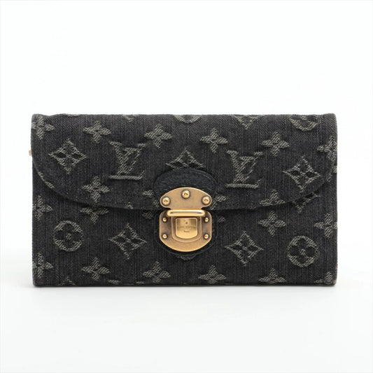 Louis Vuitton Monogram Denim Portefeuille Amelia M95512 Long Wallet