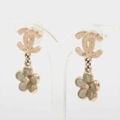 Chanel Coco Mark Earrings A18C Flower Rhinestone