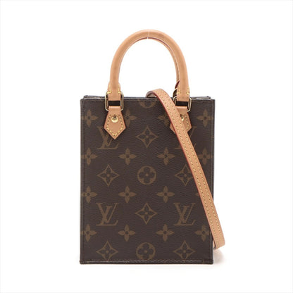Louis Vuitton Monogram Petite Sac Plat M69442 Mini Tote Bag Shoulder Bag Pochette