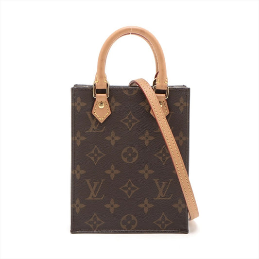 Louis Vuitton Monogram Petite Sac Plat M69442 Mini Tote Bag Shoulder Bag Pochette
