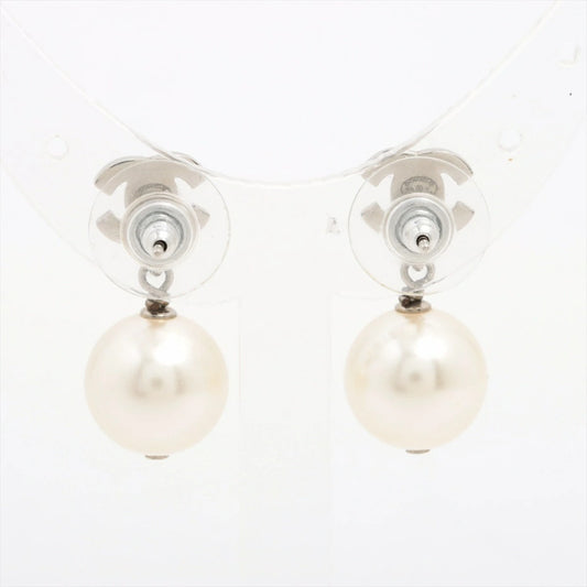 Chanel Coco Mark Earrings B19V, Pearl Rhinestone