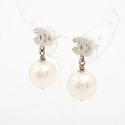 Chanel Coco Mark Earrings B19V, Pearl Rhinestone