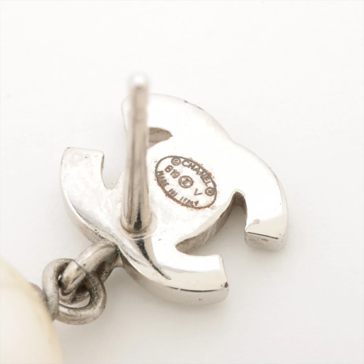 Chanel Coco Mark Earrings B19V, Pearl Rhinestone